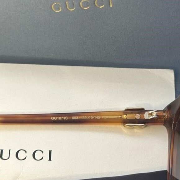 New- Authentic 💯GG1071S 003 55 GUCCI HAVANA CAT-EYE SUNGLASSES - Picture 5 of 16
